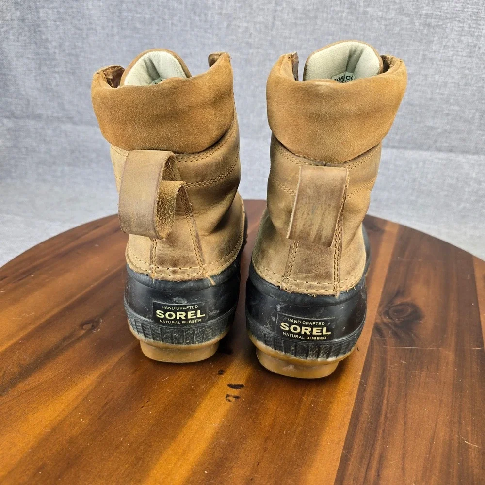 Sorel Mens Cheyanne Lace Waterproof Winter Duck Boots Brown Black NM1704-224 10